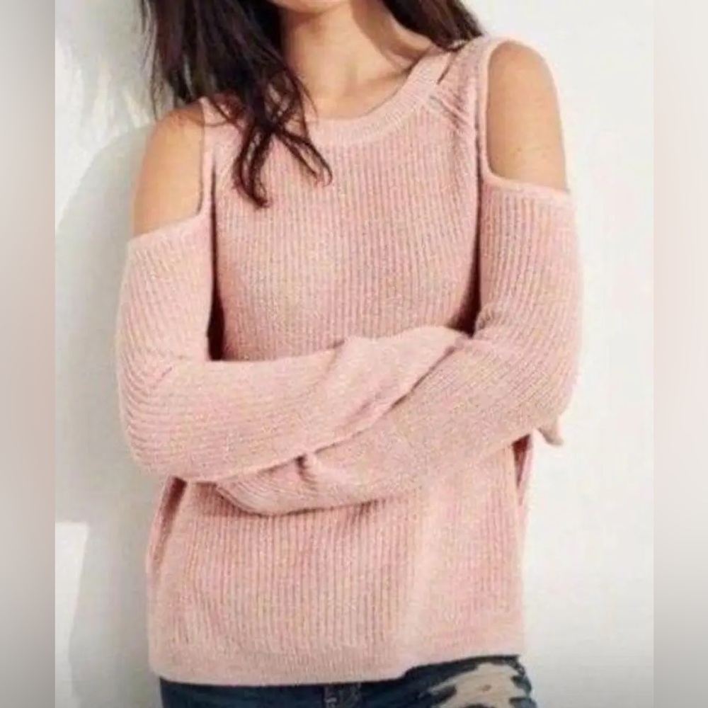 🌸 Hollister Cold Shoulder Cut Out Knit High Low Sweater 🌸 Size XS NWOT